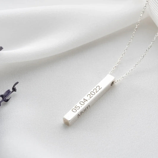 Silver Vertical Bar Necklace