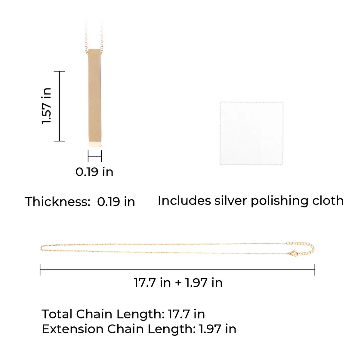 Silver Vertical Bar Necklace