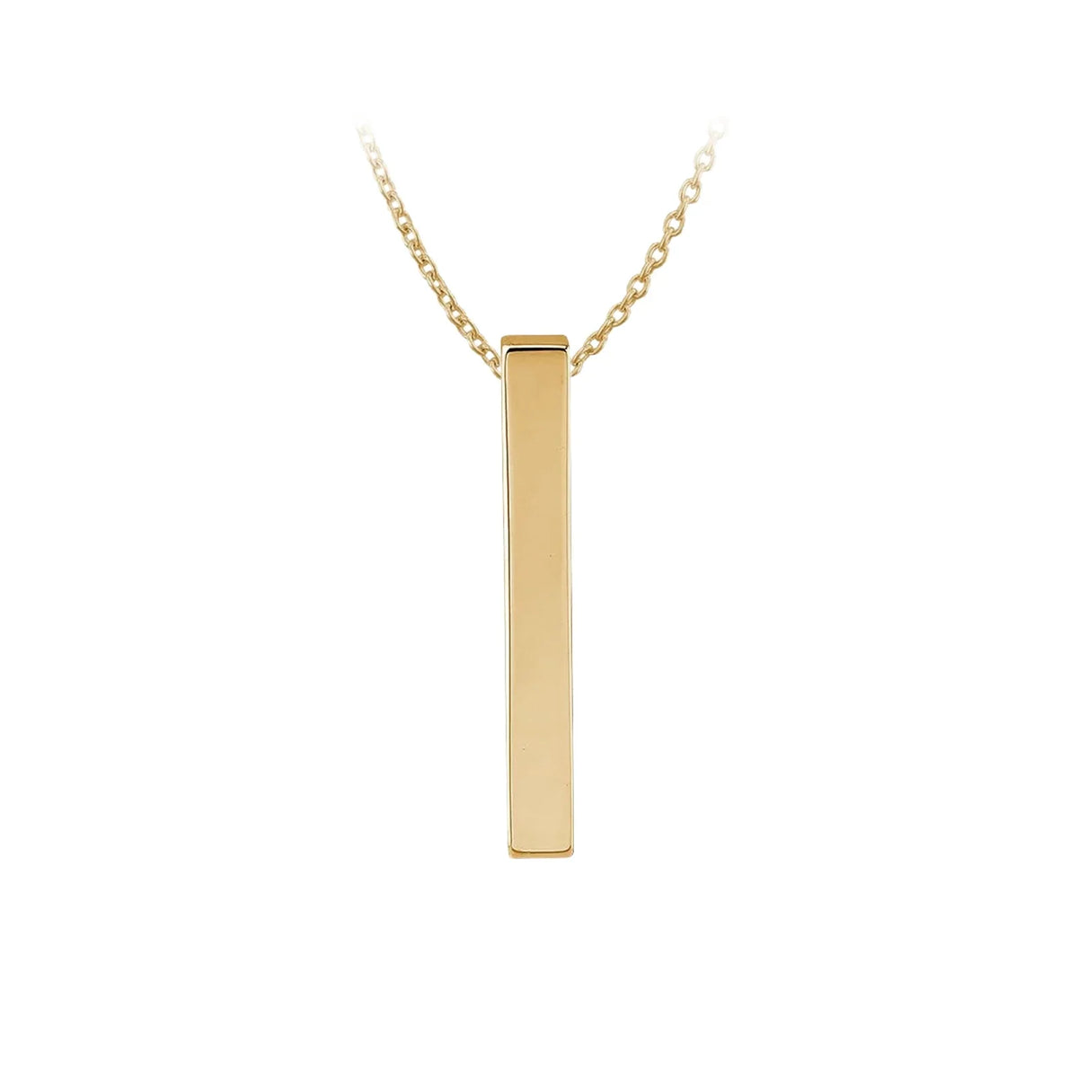 Gold Stainless Steel Vertical Bar Necklace