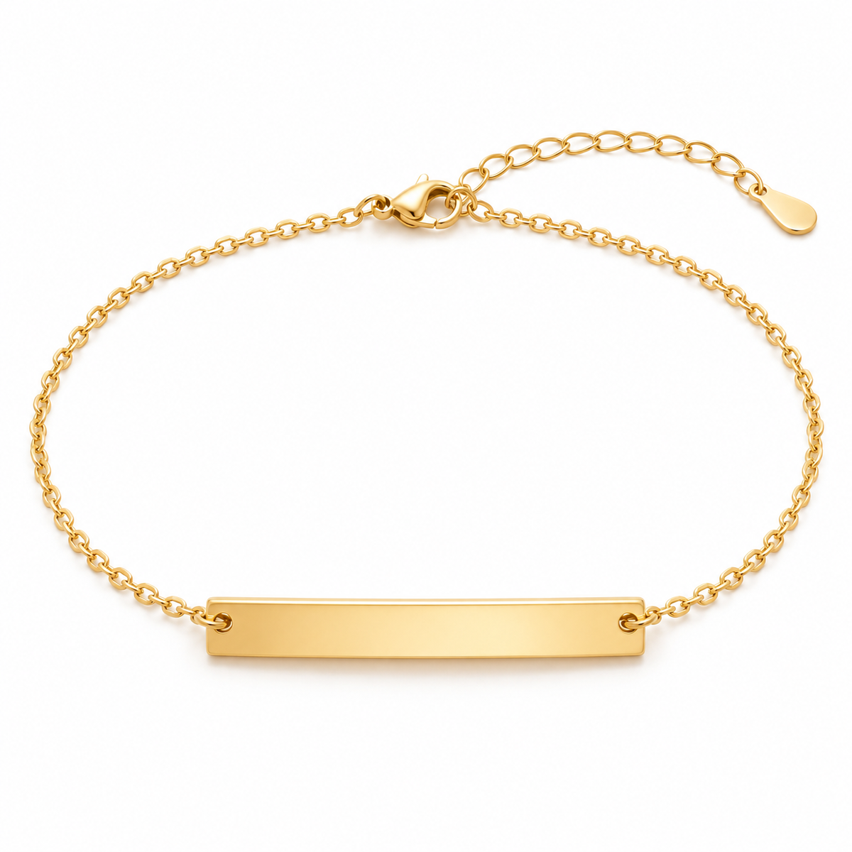 Gold Stainless Steel Tag Bracelet