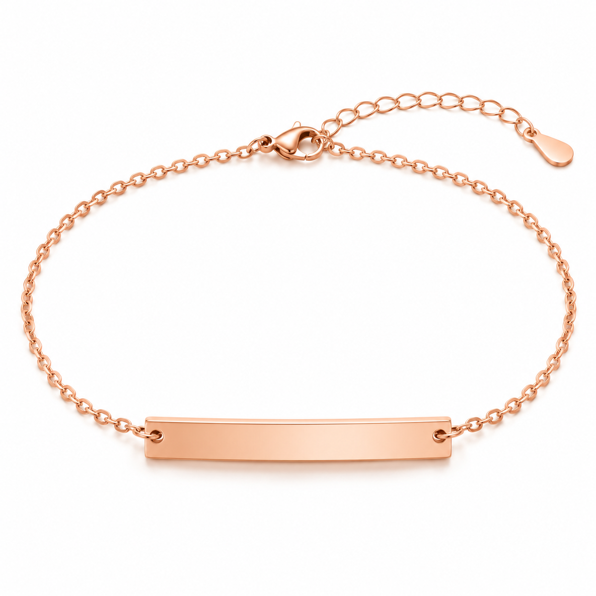 Rose Gold Stainless Steel Tag Bracelet