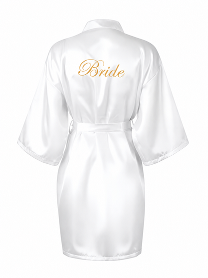Bridal Party Satin Robe – Bride & Bridesmaid Embroidered Kimono