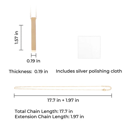 Silver Vertical Bar Necklace