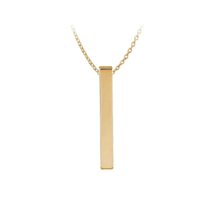 Gold Stainless Steel Vertical Bar Necklace