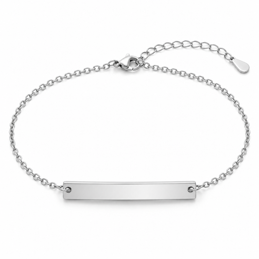 Silver Stainless Steel Tag Bracelet