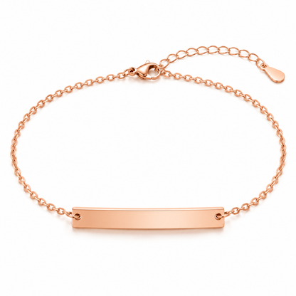 Rose Gold Stainless Steel Tag Bracelet
