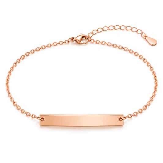Rose Gold Stainless Steel Tag Bracelet