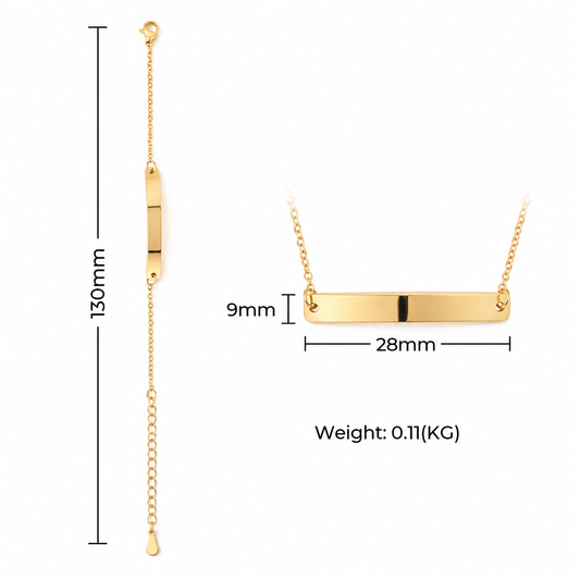 Rose Gold Stainless Steel Tag Bracelet