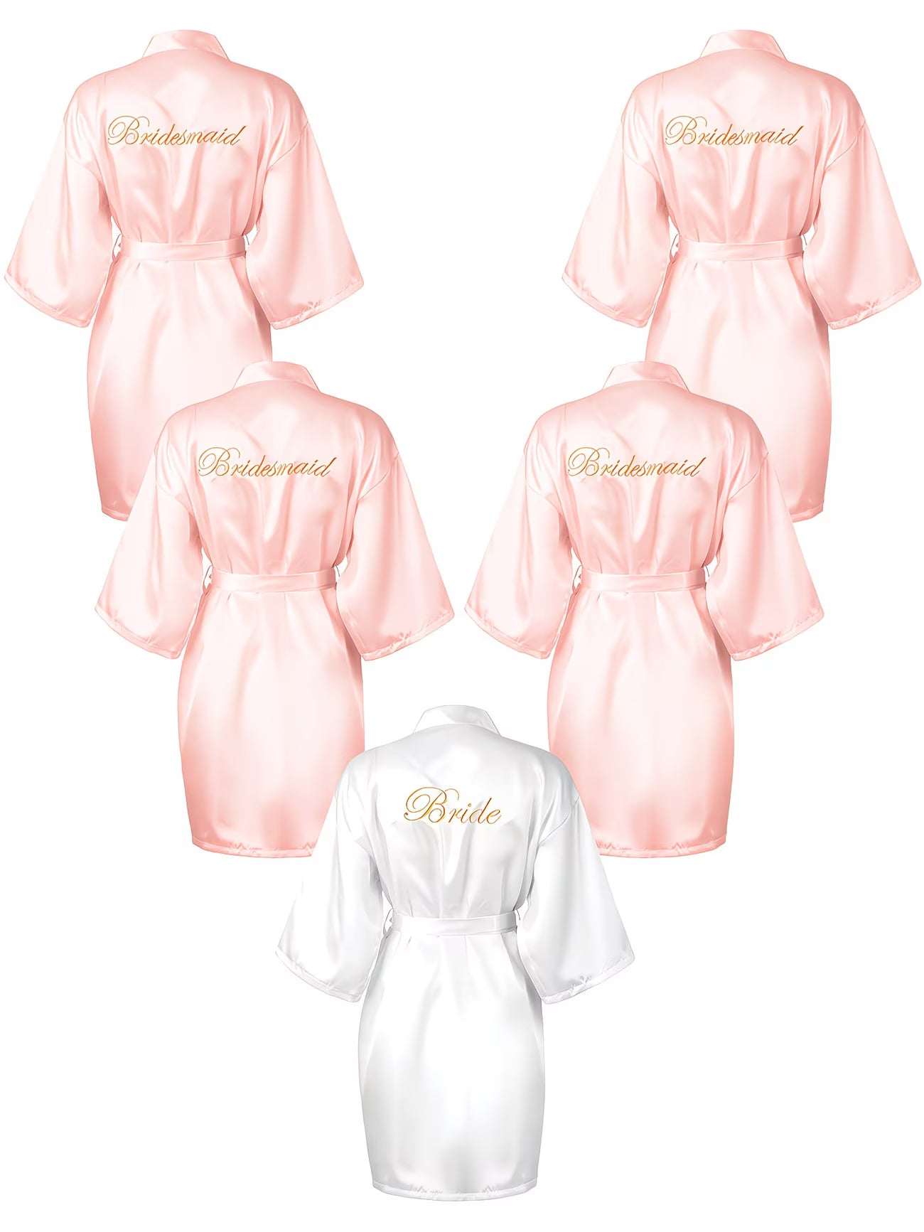 Bridal Party Satin Robe – Bride & Bridesmaid Embroidered Kimono